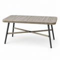 Table de jardin rectangulaire contemporaine taupe et noire 160 × 90 × 75 cm avec plateau à lattes