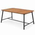 Table rectangulaire contemporaine en bois brun et métal noir, 150 × 80 × 75 cm